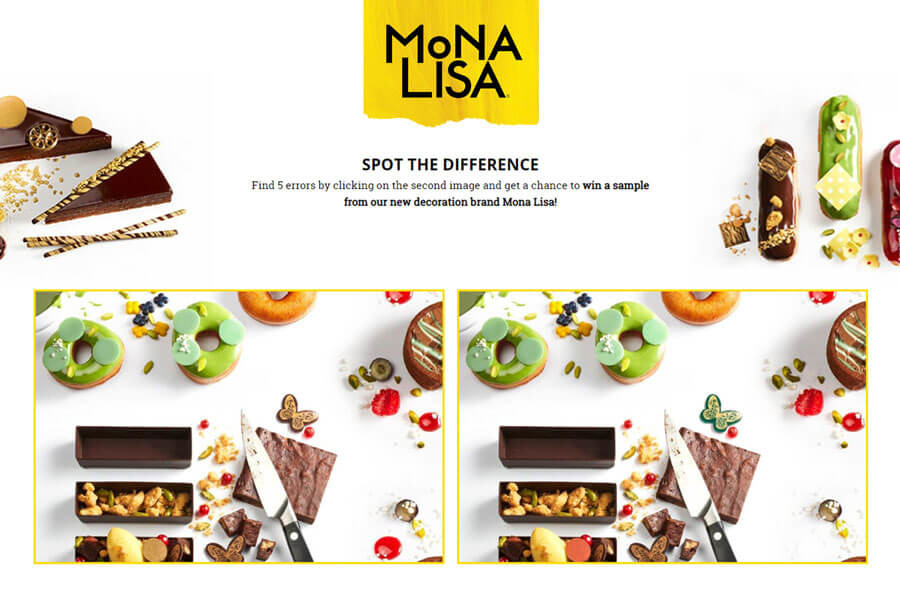 Mona Lisa created a spot the difference game to entertain customers via social media. Participants could also win different prizes. 